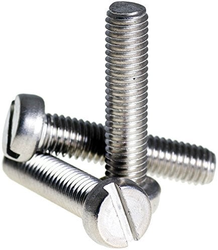 (6mm) M6 x 20 A2 Stainless Steel Slotted Cheese Head Machine Screws Slot Screw DIN 84-50 Pack