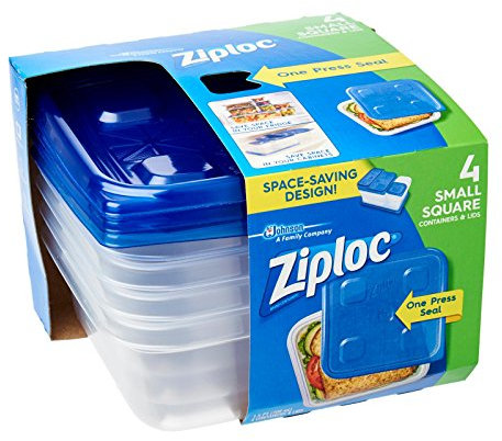 Ziploc Container Sm Square 4Ct,
