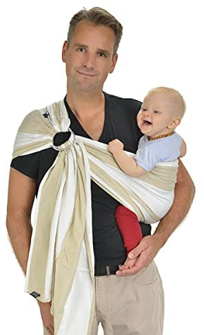 Hoppediz Ring-Sling, Baby-Tragetuch ab Geburt, 100 % schadstoffgeprüfte Baumwolle, Design Kairo