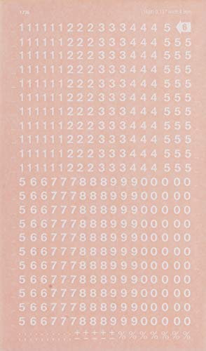 Buchstaben- und Zahlenetiketten, Farbe: schwarz Nummern 4 mm weiß