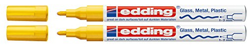 Edding 751 Lackmarker M Spitze, Doppelpack, gelb
