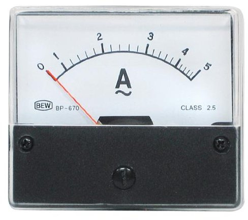 Drehspulinstrument analog Amperemeter 0-5A Anzeige AC