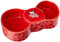 Hello Kitty Dog Bowl, Ceramic Food & Water Bowl Dishwasher Safe Microwave Safe Feeding Station Double Dog Bowl, Red Bowtastic Design