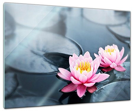 Bilderdepot24 Glasbild - Lotusblüte - 80x60 cm - Deko Glas - Wandbild aus Glas - Bild auf Glas - moderne Bilderdepot24 Glasbilder - Glasfoto - Echtglas