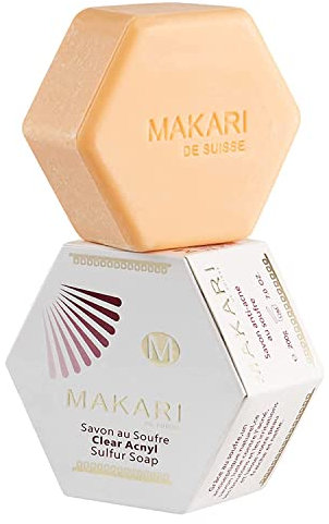 Makari Classic Sulfur Seife 7,0 Unzen - Akne-Fighting Bar Seife für Gesicht & Körper - Feuchtigkeitsspendende Cleanser-Kämpfe Akne-Verunstaltungen, verstopfte Poren, Öligkeit und Reizung