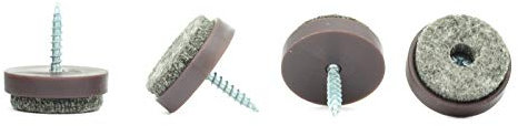 24mm Screw-On Felt Furniture Pads - Made in Germany (Pack of 24)