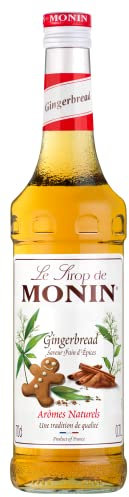 MONIN - Sirop Saveur Pain d'Epices - Pour Café, Chocolat Chaud, Capuccino ou Latte - Arômes Naturels - Bouteille en Verre - 70 cl