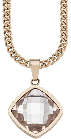 s.Oliver Damen-Kette mit Anhänger Edelstahl Glas rosa 75 cm - 465304
