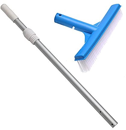 Brosse long, Brosse de nettoyage avec barre télescopique en aluminium Ø 3 cm, 2 Parties, extensible jusqu'à env. 120 cm, Très stable, Top Qualité.