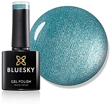 Bluesky Gel Nail Polish, Hotski To Tchotchke 80529, Aqua, Blue, Bright, Glitter, Long Lasting, Chip Resistant, 10 ml (Requires Drying Under UV LED Lamp)