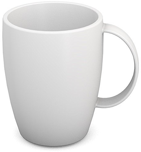 Ornamin Mug with Handle 260 ml White (model 420) | sturdy coffee mug made of plastics, coffee cup, reusable mug