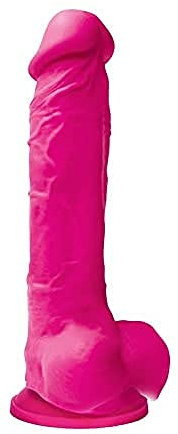 Ns Novelties Colours Pleasures Silicone 8 Inch Dildo with Suction Cup, Electric Pink