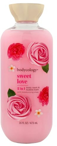 2 in 1 Body Wash and Bubble Bath - Sweet Love by Bodycology for Women - 16 oz Body Wash