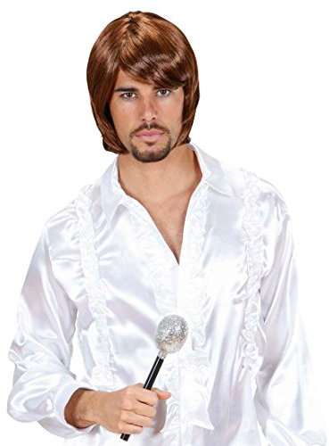 NET TOYS Perücke 70er Jahre Faschingsperücke Bjorn Brünette Disco Herrenperücke Popstar Haare Schlager Star Partyperücke Retro Schlagermove Kostüm Accessoire