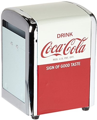 Tablecraft CC381 Coca-Cola Napkin Dispenser, Demi Rouge