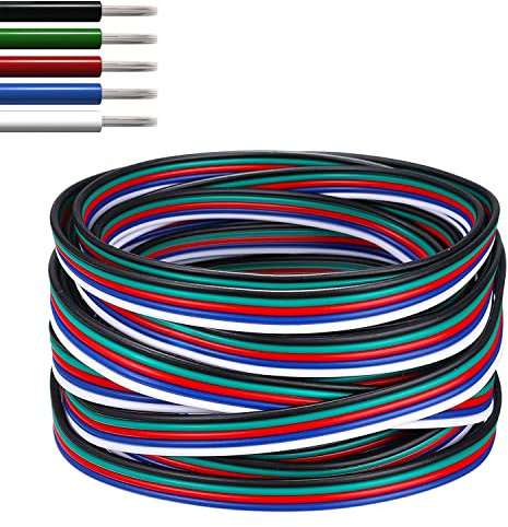 EvZ 5 Color 10m RGBW Extension Cable Line for LED Strip RGBW 5050 Cord 5pin