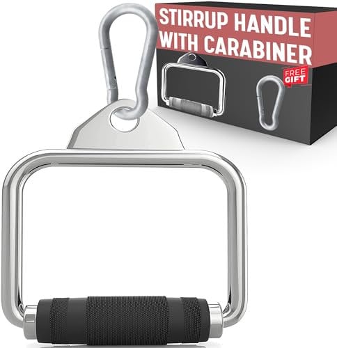 Senshi Japan Stirrup Handle & Carabiner (Snap Hook) 𝗖𝗢𝗠𝗠𝗘𝗥𝗖𝗜𝗔𝗟 𝗚𝗥𝗔𝗗𝗘, Single D Cable Attachment For Cable Fly, Crossovers | Thickened Steel Design