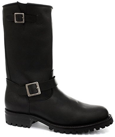 Grinders Ingegnere Wild One Fibbia Occidentale Uomini di Combattimento in Pelle Moto Stivali 45