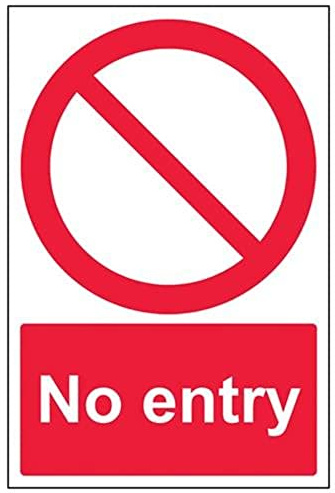 vsafety 52015 au-r sans Entrée Panneau Interdiction d'accès, en plastique rigide, Portrait, 200 mm x 300 mm, rouge