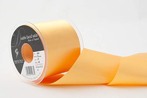 Berisfords Double Faced Satin Ribbon, Gold, 70 mm Width, 20 metre Length
