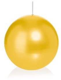 Kugelkerzen 6 Gelb 8 cm, Kerzen rund, deutsche Markenkerzen in RAL Kerzenqualität