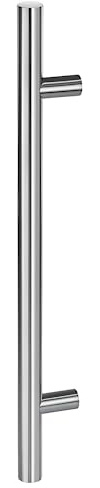 Gedotec Edelstahl Stoßgriff I Haustürgriff 2000 x 1300 mm I 1 Stück I rostfreier Tür-Griff rund I Haustürbeschlag mit geraden Stützen I Stangenmaß: 30 mm I Türbeschlag inkl. Befestigungsmaterial