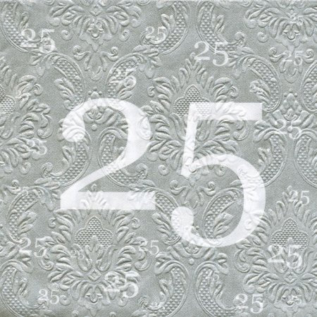 AC Servietten 25, Silberhochzeit, 25er Hochzeitstag, Prägedruck, 20 St.