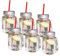 Elchversand 6er-Set Trinkglas mit Schraubdeckel, Henkel und rotem Strohhalm 400ml - Wespenschutz