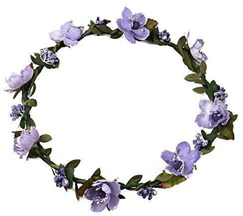 Cheerlife Blumen-Stirnband Urlaub Hochzeit Festival Haarkranz Blumenkrone für Damen Mädchen (Lila)