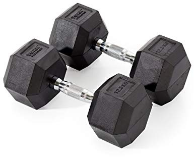 York Fitness Rubber Hex Dumbbells