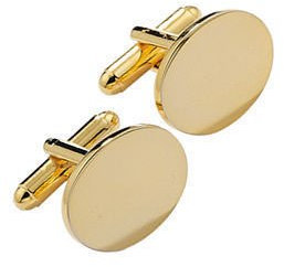personalisierbar gold Manschettenknöpfe oval Gravur