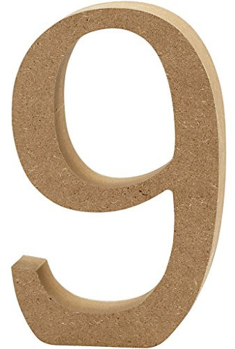 Creativ 22,9 cm MDF Nummer, braun, 13 x 2 cm