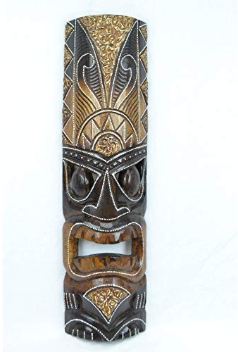Maske Tiki H50 cm aus Holz. Déco Maori, Handwerk Welt.