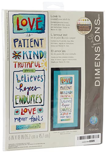 Dimensions Love Is Counted Cross Stitch Kit, Multi-Colour