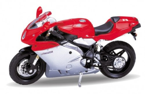 Welly MV Agusta F4S 1+1, rosso/argento, Motorrad Modello 1:18