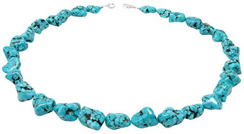 Halskette Kette Collier Türkis-Howlith 925 Silber Halsschmuck Natursteine 50cm