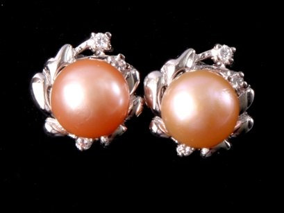 Sweet & Happy Girl's Store 5-6mm 7-8mm x-Tropfen-Rosa-Perlen Ohrringe Sterlingsilber-Haken