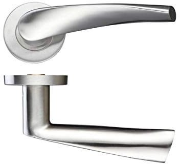 ZCS2140SS Curved Lever On Rose Satin Stainless Steel From The Door Handle Store by Zoo Hardware