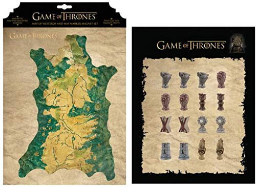 Game of Thrones Westeros Map and Markers Magnet Set