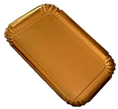 Brio PZ 100 Vassoio in Carta Color Oro CM 12 X 18 Ideale per Dolci Tray Gold Paper in Cartone Alimentare