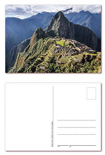 12 Stück Postkarten Machu Picchu Ruinenstadt der Inkas im heutigen Peru, Ansichtskarten im DIN A6 Format (PKT-133)