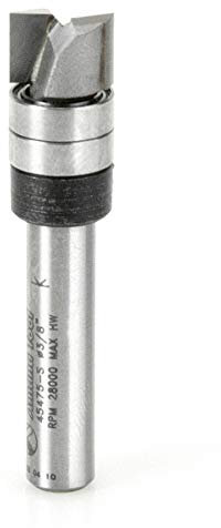 Amana Tool - 45475-S Carbide Tipped Flush Trim Plunge Template 3/8 Dia x 1/4 Sh