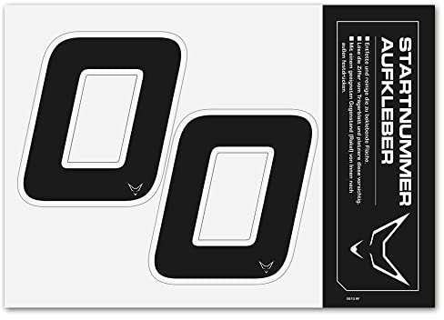 Startnummer Aufkleber 2er Set, schwarz, 0