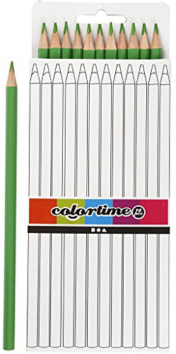 Colortime Buntstifte, Mine 3 mm, L 17 cm, Hellgrün, Basic, 12 Stück