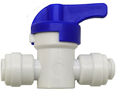 Finerfilters 1/4 PF Shut Off Valve Tap To Accept 1/4 Tube For Drinking Water, Reverse Osmosis, Fridge Filter Systems (1)