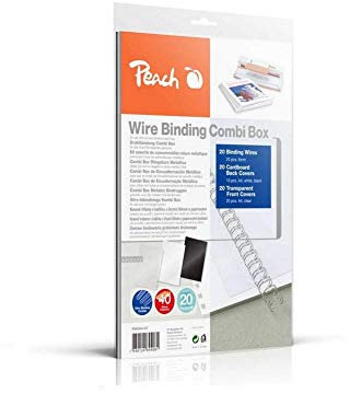 Peach PW064-07 Drahtbindeset für 20 Dokumente DIN A4, 60-teilig