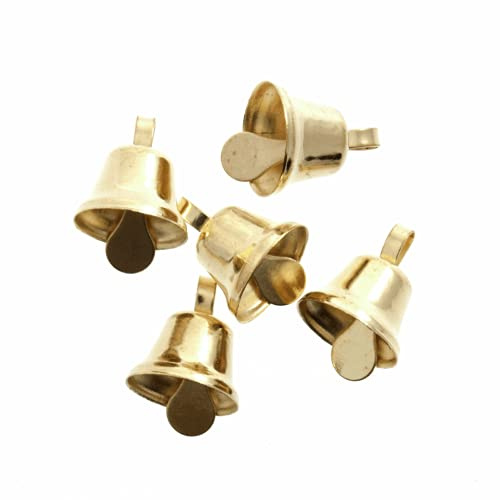 DISC - LAST FEW - 7 Gold 8mm Liberty Jingle Bells for Crafts