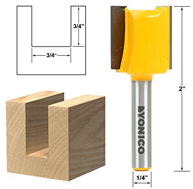 Yonico Fresa recta/ranurada 14160q con espiga de 1/4 , 3/4 x 3/4 