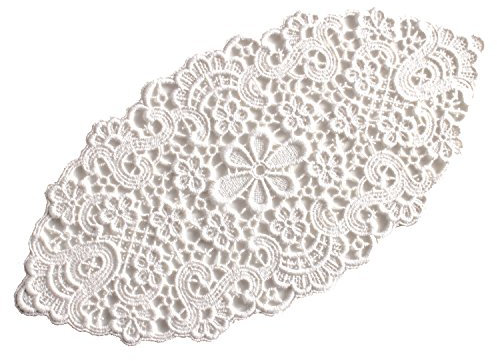 Plauener Spitze by Modespitze 2204_e_1530 Tischdecke Admeto, 15 x 30 cm oval, creme, Natur