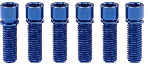 M8 x 25 mm à Titane avec rondelle pour BMX Tige Lot de 6 Bleu Bleu